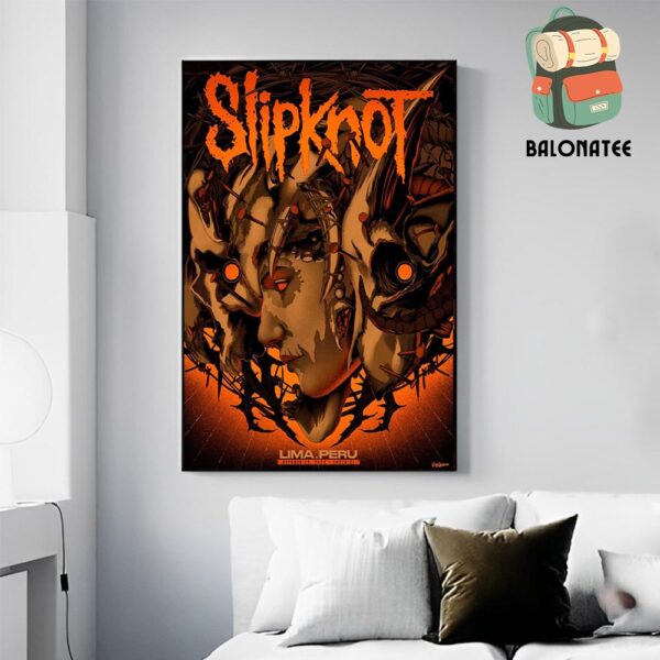 Slipknot Artwork Poster For 25th Anniversary Tour At Costa 21 Liam Peru On October 28th 2024 Home Decor Poster Canvas