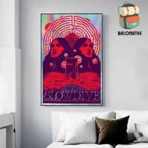 Slowdive Foil Edition Poster At Levitation Festival In Farout Lounge Austin TX On Saturday November 3rd 2024 Wall Decor Poster Canvas