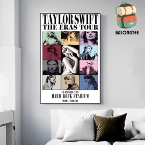 Taylor Swift The Eras Tour Event Poster At Hard Rock Stadium Miami FL On October 18th 2024 Wall Decor Poster Canvas