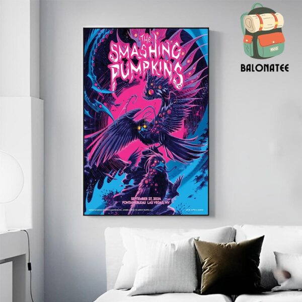 The Smashing Pumpkins Event Poster At Fontainebleau Las Vegas NV On September 27th 2024 Wall Decor Poster Canvas