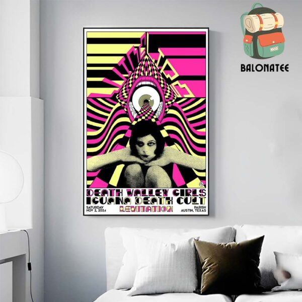 Wine Lips And Death Valley Main Edition Poster At Levitation Festival In Parish Austin TX On Saturday November 2nd 2024 Wall Decor Poster Canvas