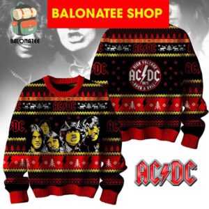 ACDC 2024 High Voltage Christmas Rock And Roll 1975 Ugly Sweater