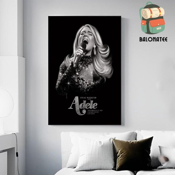 Adele Final Weekend Event Poster At Caesars Palace Las Vegas NV On November 22nd And 23rd 2024 Wall Decor Poster Canvas