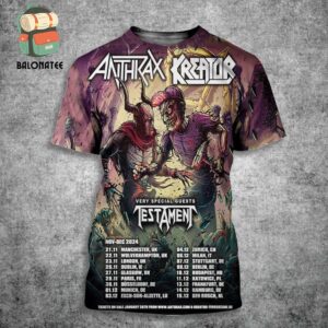 Anthrax And Kreator European Tour 2024 Dates And Places List Nov-Dec 2024 All Over Print Shirt