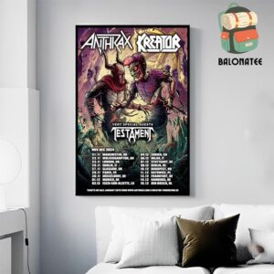 Anthrax And Kreator European Tour 2024 Dates And Places List Nov-Dec 2024 Wall Decor Poster Canvas