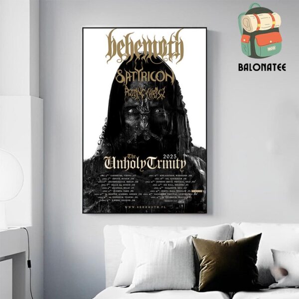 Behemoth Official Poster The Unholy Trinity Tour 2025 Dates And Places List Wall Decor Poster Canvas