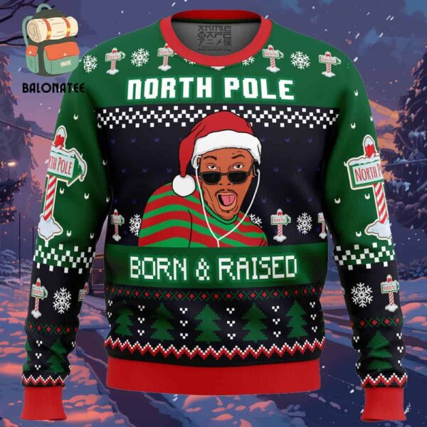 Born and Raised Fresh Prince of Bel-Air Ugly Christmas Sweater