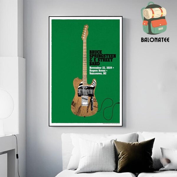 Bruce Sprinteen And E Street Band Event Poster At Rogers Arena Vancouver BC On November 22nd 2024 Wall Decor Poster Canvas