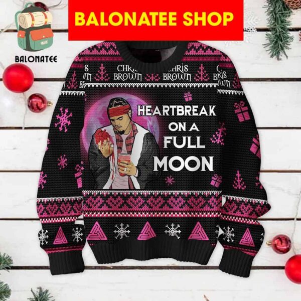 Chris Brown Heartbreak On The Full Moon Christmas Ugly Sweater