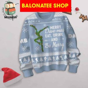 Dave Matthews Band Eat Drink And Be Mercy Christmas Light Blue Ugly Sweater