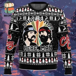 Dave’s Not Here Man Cheech and Chong Ugly Christmas Sweater