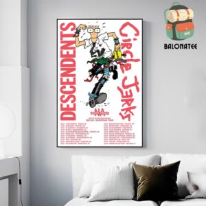 Descedents Circle Jerks Negative Approach 2025 UK European Tour Dates And Places List Wall Decor Poster Canvas