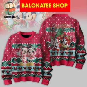 Disney Mickey Mouse And Friends Christmas On Main Street Ugly Sweater