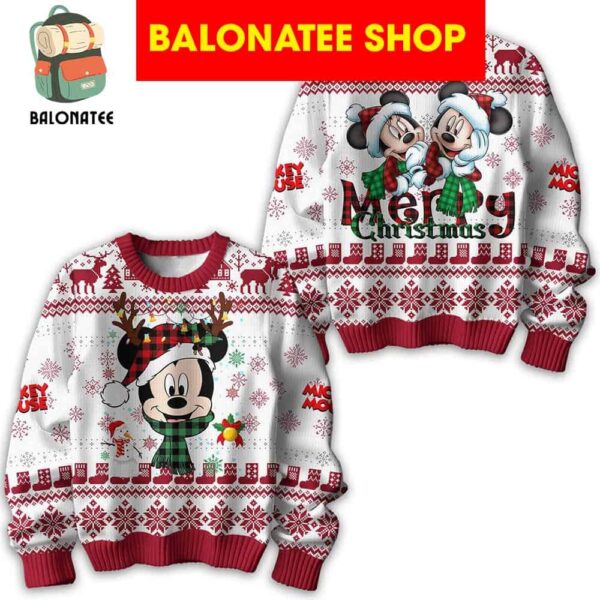 Disney Mickey Mouse And Minnie Love Merry Christmas Ugly Sweater