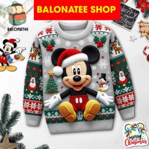 Disney Mickey Mouse Celebrating Christmas Ugly Sweater