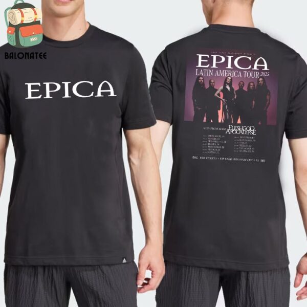 Epica Latin America Tour 2025 With Special Guest Fleshgod Apocalypse Dates And Places List Two Sides Classic T-Shirt