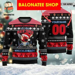 Five Finger Death Punch Merry Christmas Knuckleheads Custom Name Number Personalization Christmas Ugly Sweater