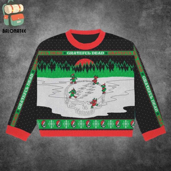 Grateful Dead Skating Bears Holiday Sweater Merchandise Limited Gift For Xmas Ugly Sweater Two Sides Classic T-Shirt