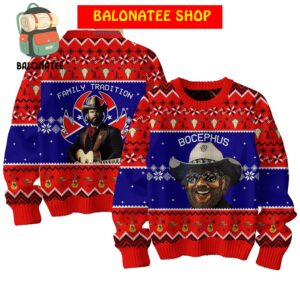 Hank Williams Jr. Bocephus Family Tradition Christmas Ugly Sweater