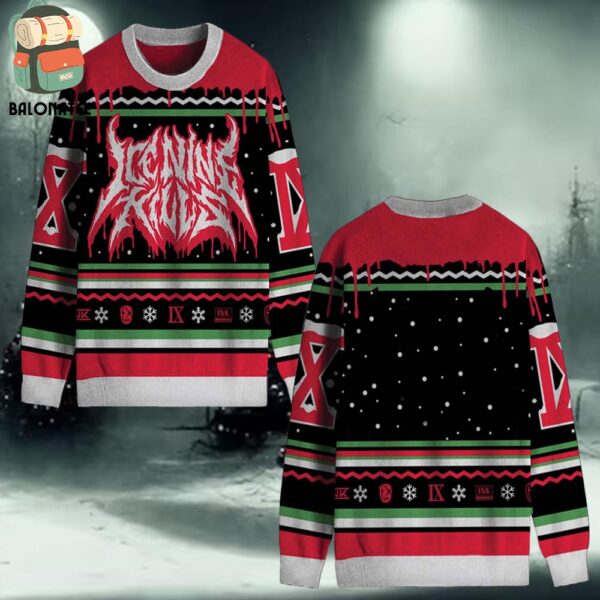 Ice Nine Kills Christmas Merch Horrorday Knit Sweater Gift For Xmas Holiday Ugly Sweater