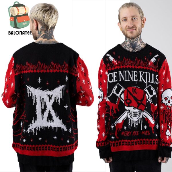 Ice Nine Kills Merry Axe Mas Family Gift For Xmas Holidays Ugly Christmas Sweater