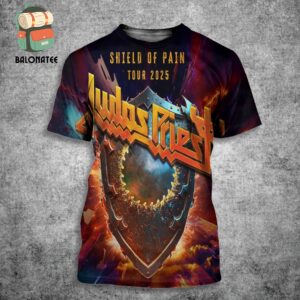 Judas Priest Offcial Poster Shield Of Pain Tour 2025 All Over Print Shirt