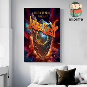 Judas Priest Offcial Poster Shield Of Pain Tour 2025 Wall Decor Poster Canvas