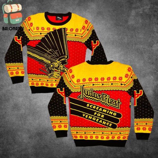 Judas Priest Screaming For Vengeance Holiday Sweater Merchandise Limited Christmas Ugly Sweater