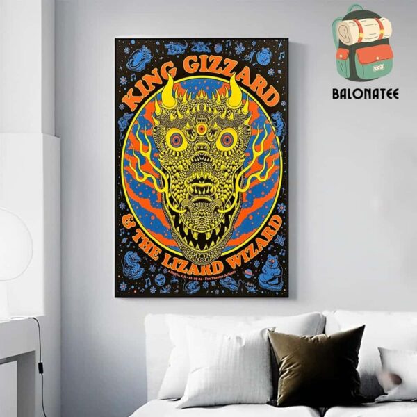 King Gizzard And The Lizard Wizard Event Poster At Fox Theatre Atlanta GA On November 19th 2024 Wall Decor Poster Canvas