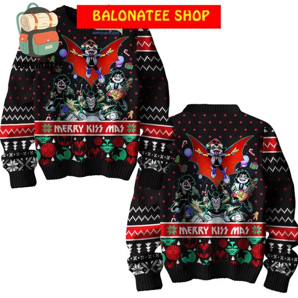 Kiss Band Merry KISSmas Bat Devil Ugly Sweater