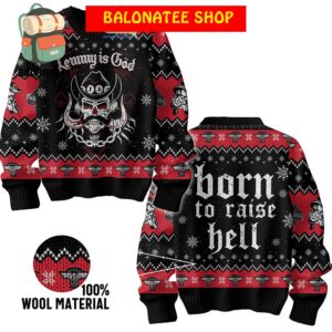 Lemmy Is God Born To Raise Hell Christmas Ugly Sweater