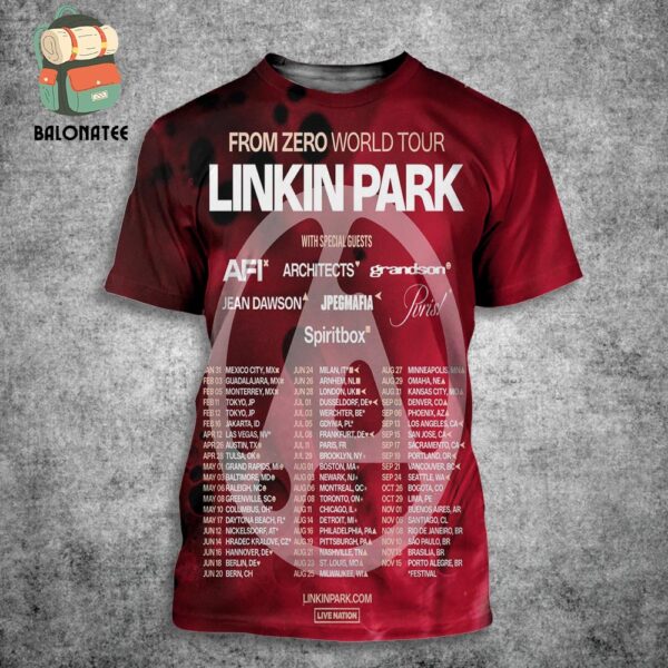 Linkin Park From Zero World Tour 2025 Dates And Places List All Over Print Shirt