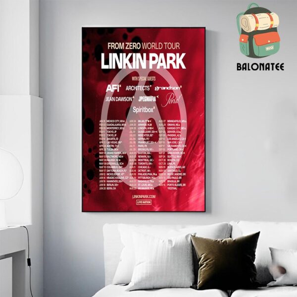 Linkin Park From Zero World Tour 2025 Dates And Places List Wall Decor Poster Canvas