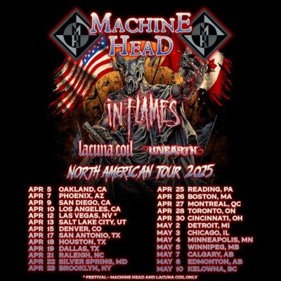 Machine Head Announce North American Tour 2025 With In Flames Lacuna Coil And Unearth