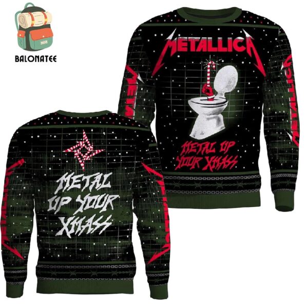 Metallica Metal Up Your Xmass – Knitted Gift For Family Ugly Christmas Holiday Sweater