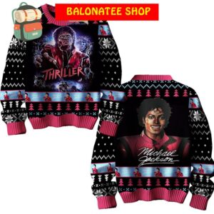 Michael Jackson King Of Pop Thriller Christmas Season’s Greetings Ugly Sweater