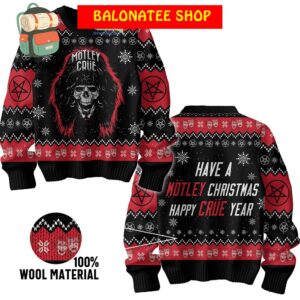 Motley Crue Happy New Year Merry Christmas Ugly Sweater