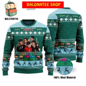 New Kids On The Block Have A Funky Fulky Xmas All I Want For Christmas Is NKOTB Ugly Sweater Green Edition