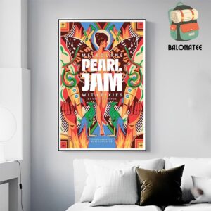 Pearl Jam Dark Matter World 2024 Event Poster By Justine Mcallister At Marvel Stadium Melbourne AU On November 16th 2024 Wall Decor Poster Canvas