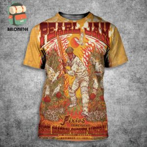 Pearl Jam Dark Matter World Tour 2024 Event Poster By Ben Brown At Engie Stadium Sydney Australia On November 21st 2024 All Over Print Shirt