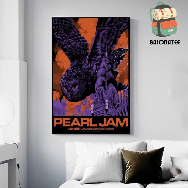 Pearl Jam Dark Matter World Tour 2024 Event Poster By Ken Taylor At Engie Stadium Sydney AU On November 23rd 2024 Wall Decor Poster Canvas