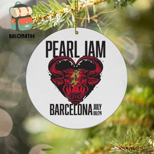 Pearl Jam Dark Matter World Tour Event Tee With The Murder Capital At Palau Sant Jordi Barcelona Spain On July 8th 2024 Holiday Christmas Gift Ornament