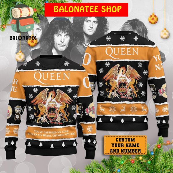 Queen You’ve Captured My Love Stolen My Heart Changed My Life Christmas Custom Name Number Ugly Sweaters