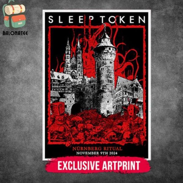 Sleep Token Exclusive Artprint Nurnberg Ritual On November 9th 2024 Merchandise Wall Decor Poster Canvas