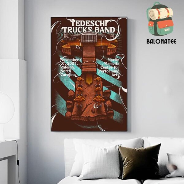 Tedeschi Trucks Band Event Poster At Martin Marietta Center Performing Arts NC On November 7th 2024 Wall Decor Poster Canvas