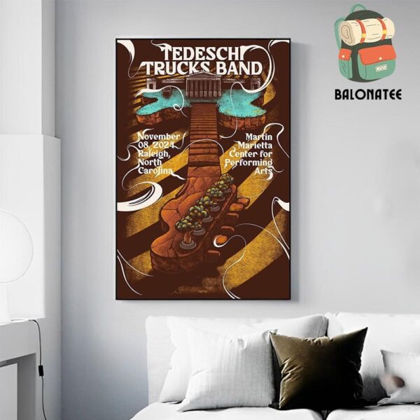 Tedeschi Trucks Band Event Poster At Martin Marietta Center Performing Arts NC On November 8th 2024 Wall Decor Poster Canvas