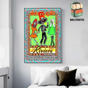 The B52s Band Event Poster Live At The Riviera Chicago IL On November 2nd 2024 Wall Decor Poster Canvas