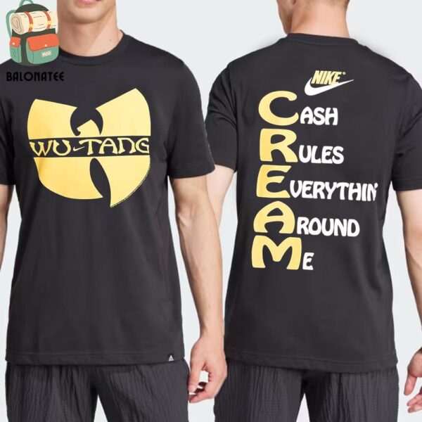 Wu-Tang Clan x Nike Cream Short Sleeve Tee Black Merchandise Limited Two Sides Classic T-Shirt