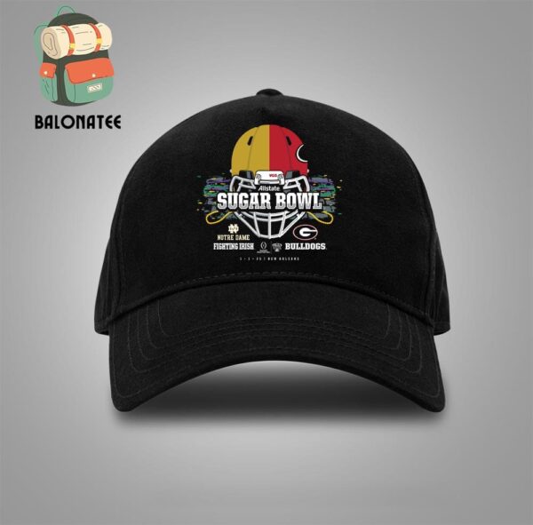 AllState Sugar Bowl Notre Dame Fighting Irish Head To Head Georgia Bulldogs CFP Quarterfinal At New Orleans Snapback Classic Hat Cap