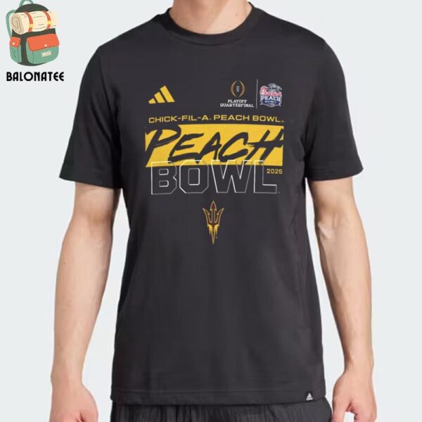 Arizona State Sun Devils Adidas CFP Quaterfinal 2025 Check-Fil-A Peach Bowl Participant Tee Merchandise Limited Classic T-Shirt